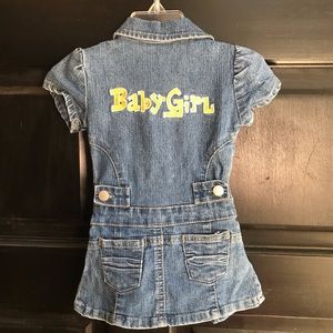 Denim dress with belt for baby girl 9m